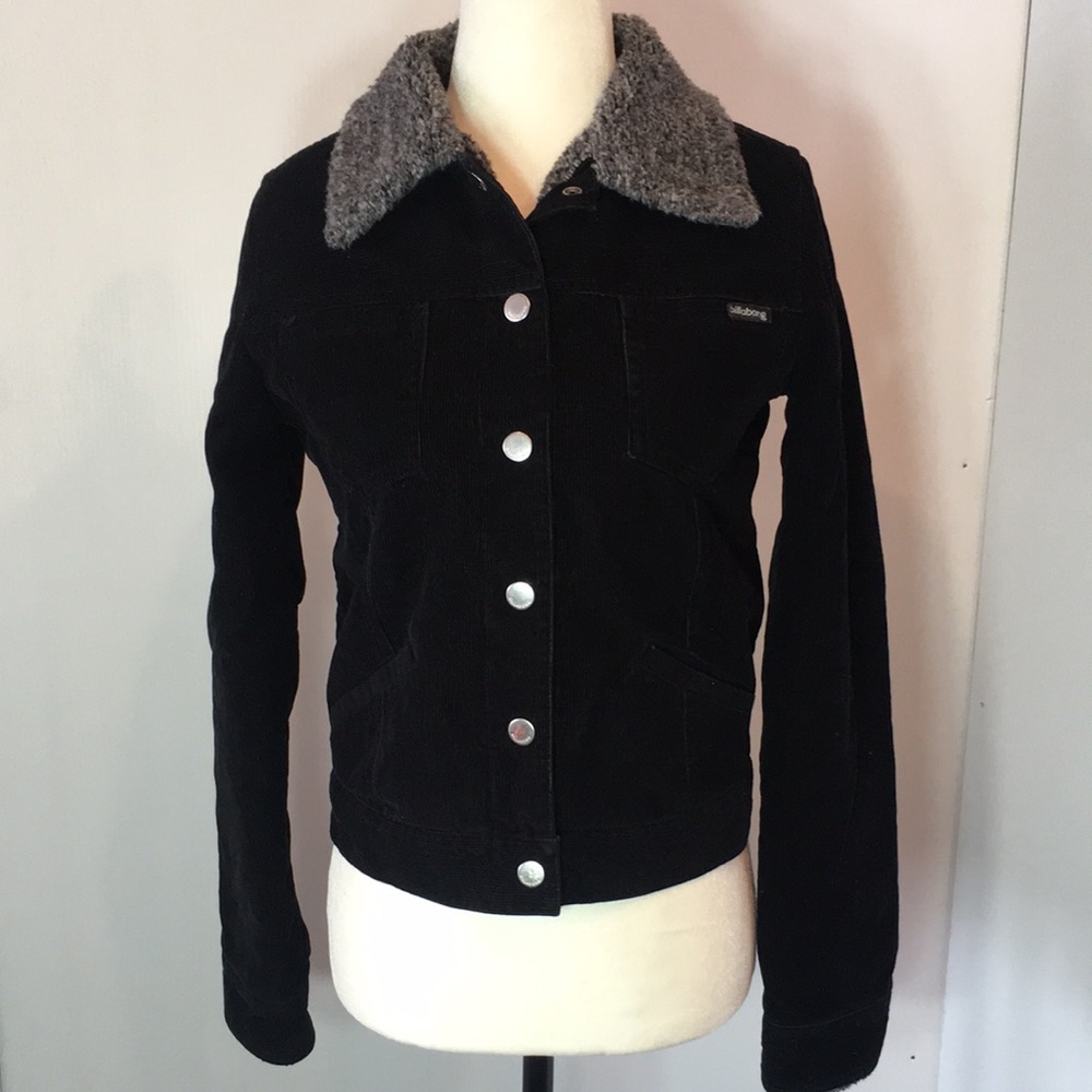 Black cord Billabong short Jacket Sz S